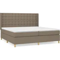 Syfax Boxspringbett mit Matratze Taupe 200x200 cm Stoff