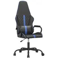 Syfax Gaming-Stuhl mit Massagefunktion Blau und Schwarz Kunstleder