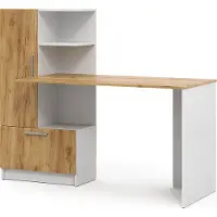 Vicco Schreibtisch Tomy Weiß/Goldkraft Eiche 150 x 59 cm, Model 54580