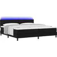 Syfax Boxspringbett mit Matratze mit LED Schwarz 200 x 200 cm Stoff