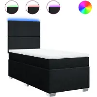 Syfax Boxspringbett mit Matratze Schwarz 90x200 cm Stoff