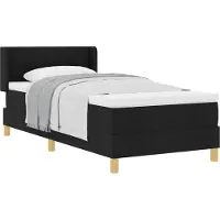 Syfax Boxspringbett mit Matratze Schwarz 200 x 80 cm Stoff