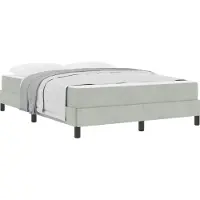Syfax Boxspringbett mit Matratze Hellgrau 160 x 210 cm Stoff