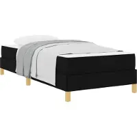 vidaXL Boxspringbett mit Matratze Schwarz 100 x 200 cm Stoff