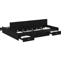 Syfax Aufbewahrungsbettgestell Schwarz Eichen-Optik 160 x 200 cm
