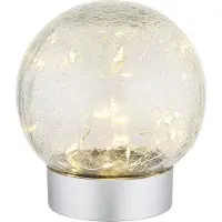 Globo Tischlampe kabellos mit Akku Glas Kugel Tischleuchte Dekoleuchte Außen 28078