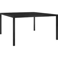 vidaXL "im " Gartentisch Wetterfest - Balkon Tisch/Esstisch - 130x130x72 cm Schwarz Stahl und Glas - Gartentische CC5670