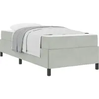 Syfax Bettrahmen mit Matratze Hellgrau 90 x 200 cm Stoff