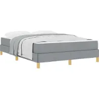 Syfax Boxspringbett mit Matratze Hellgrau 140 x 190 cm Stoff