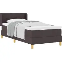 Syfax Boxspringbett mit Matratze Dunkelbraun 200 x 90 cm Stoff