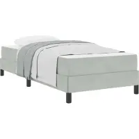 Syfax Boxspringbett mit Matratze Hellgrau 80 x 210 cm Stoff