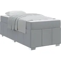 Syfax Bettrahmen mit Matratze Hellgrau 90 x 200 cm Stoff