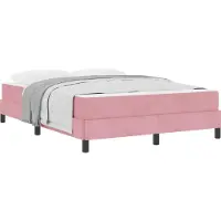 Syfax Boxspringbett mit Matratze Rosa 160 x 220 cm Stoff