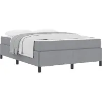 Syfax Boxspringbett Hellgrau 160 x 200 cm Stoff