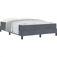 Syfax Boxspringbett mit Matratze Dunkelgrau 160 x 220 cm Stoff