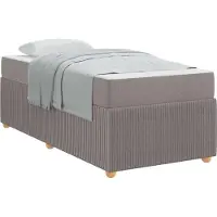 Syfax Bettrahmen mit Matratze Taupe 100 x 200 cm Stoff