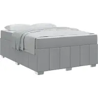 Syfax Bettrahmen mit Matratze Hellgrau 140 x 200 cm Stoff
