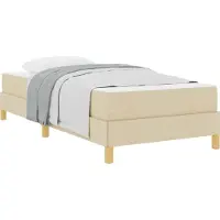 Syfax Boxspringbett mit Matratze Creme 100 x 200 cm Stoff