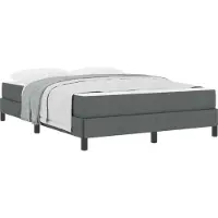vidaXL Boxspringbett Dunkelgrau 140 x 200 cm Stoff