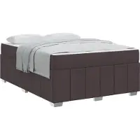 Syfax Bettrahmen mit Matratze Dunkelbraun 140 x 200 cm Stoff