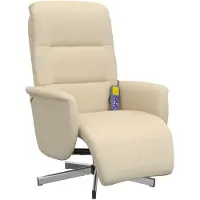Syfax Massagesessel mit Fußteil Creme Stoff