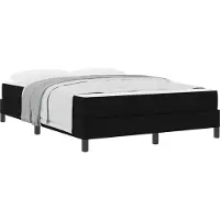vidaXL Boxspringbett mit Matratze Schwarz 140 x 200 cm Stoff