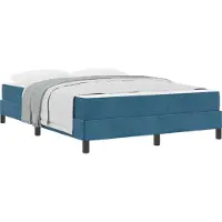 vidaXL Boxspringbett mit Matratze Dunkelblau 140 x 190 cm Stoff