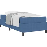 Syfax Bettrahmen mit Matratze Blau 90 x 200 cm Stoff