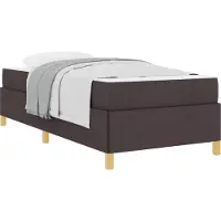 Syfax Bettrahmen mit Matratze Dunkelbraun 80 x 200 cm Stoff