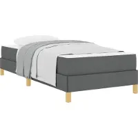 vidaXL Boxspringbett mit Matratze Dunkelgrau 90 x 190 cm Stoff