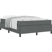 vidaXL Boxspringbett mit Matratze Dunkelgrau 140 x 190 cm Stoff