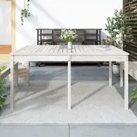 ZMH Gartentisch Weiß 159,5x82,5x76 cm Massivholz Kiefer