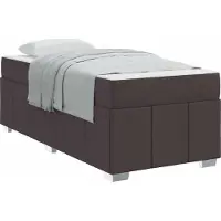 Syfax Bettrahmen mit Matratze Dunkelbraun 90 x 200 cm Stoff