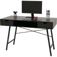 Mendler Schreibtisch HWC-E92, Bürotisch Computertisch, 3D-Struktur 120x60xcm schwarz