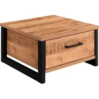 Trendteam Wohnen Enna Couchtisch, Mango Nachbildung/Schwarz, B/H/T ca. 80/45/80 cm