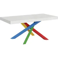 Itamoby Ausziehtisch 200/460x90 cm Volantis Esche weiß mehrfarbig Beine 4/B