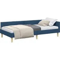 Syfax Eckbettgestell Blau 100 x 200 cm Stoff