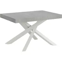 Itamoby Volantis Premium Ausziehtisch 120/224x90 cm, Beine Beton weiß