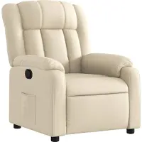 Syfax Relaxsessel Creme Stoff, manuelle Liegefunktion, Seitentasche, 78x92x98 cm, max. 110 kg