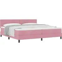 Syfax Boxspringbett mit Matratze mit Kopfteil Rosa 200 x 200 cm Samt