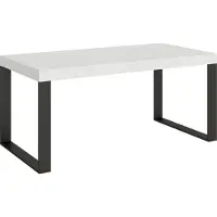 Itamoby Ausziehbarer Tisch 200/304x90 cm Tecno Esche weiß mit anthrazitfarbenen Beinen