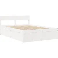 Syfax Massivholzbett ohne Matratze Weiß 135x190 cm Kiefernholz
