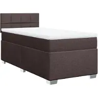 Syfax Boxspringbett mit Matratze Dunkelbraun 90x200 cm Stoff