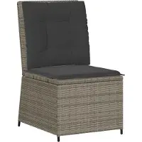vidaXL Garten-Sofa Grau Poly-Rattan