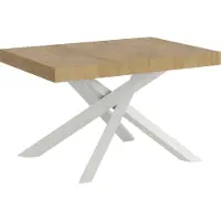 Itamoby Volantis Ausziehtisch 140/244x90 cm Natur-Eiche weiße Beine