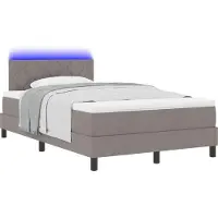 Syfax Boxspringbett mit Matratze mit LED Taupe 120 x 190 cm Stoff