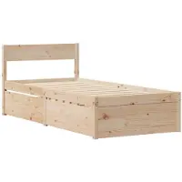 Syfax Massivholzbett ohne Matratze 75x190 cm Kiefernholz