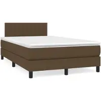 Syfax Boxspringbett mit Matratze Dunkelbraun 120x190 cm Stoff