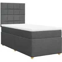 Syfax Boxspringbett mit Matratze Dunkelgrau 80x200 cm Stoff
