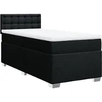 vidaXL Boxspringbett mit Matratze Schwarz 90x200 cm Stoff